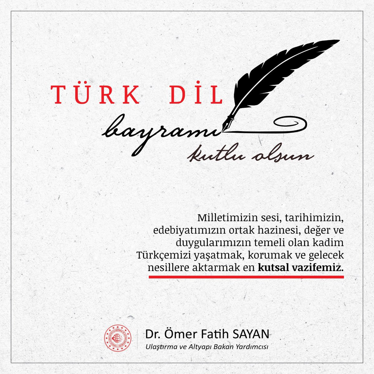 ofatihsayan's tweet photo. “Seslenir seni bana ovam, dağım,
Nere gitsem bulur beni arınmış.
Türkçem, benim ses bayrağım.”

Türk milletinin binlerce yıllık tarihine tanıklık eden Türkçe'mizin devlet dili olarak kabul edilişinin yıl dönümünü ve #TürkDilBayramı 'nı kutluyorum. https://t.co/Y898MhThk4