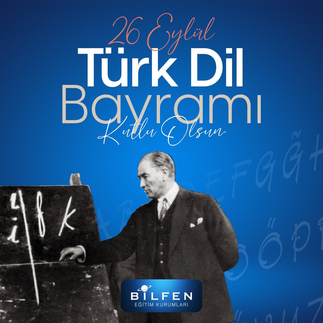 “Dilin millî ve zengin olması, millî hissin gelişmesinde başlıca etkendir. Türk dili, dillerin en zenginlerindendir; yeter ki bu dil şuurla işlensin.” Mustafa Kemal Atatürk 26 Eylül Türk Dil Bayramı Kutlu Olsun. #bilfen #TürkDilBayramı