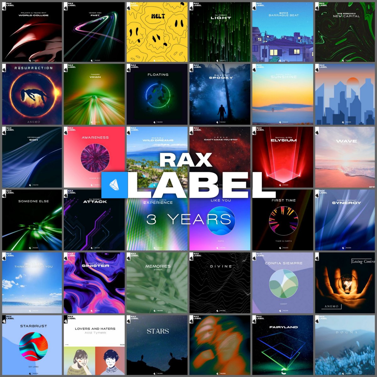 RAXLabel's tweet photo. Celebrating 3 years of RAX Label today! What's your favorite release so far? https://t.co/r5vLnA6mqm