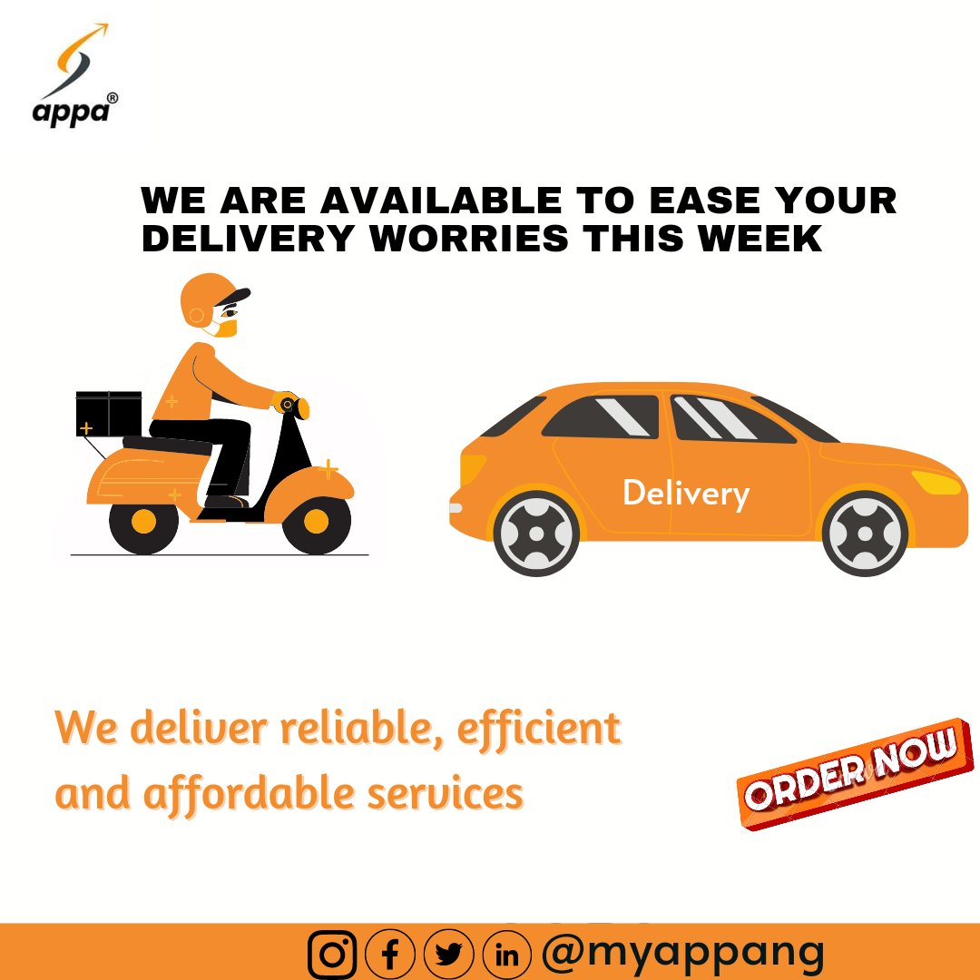MyappaNg's tweet photo. We are entering the new week with so much positivity💪.

Don't let things your can control stress you out. Book a delivery with us today!

Do have a productive werk!

#mondaymotivation #appa #letsgettobusiness #deliveryinibadan #deliveryinlagos #abujadeliveryservice #happynewweek https://t.co/JfXoZXZJ2V