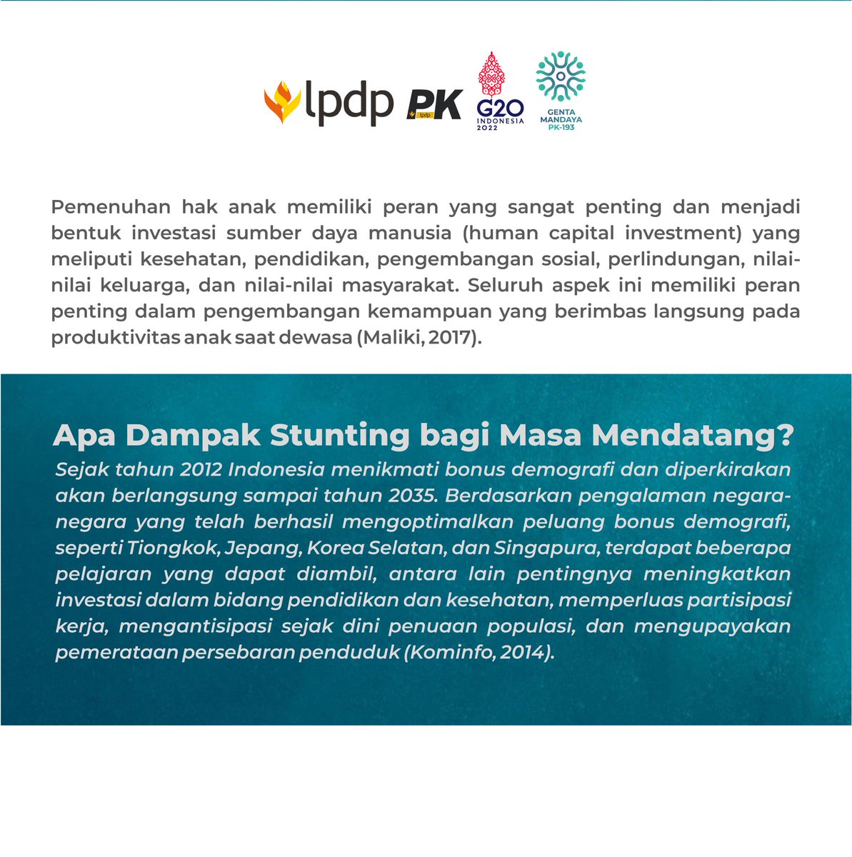 ddinull's tweet photo. Hai sobat Gemay, 👋🏻
Sudah pernah mendengar istilah stunting? Cek slide berikut ya

𝑩𝑨𝑵𝑮𝑲𝑰𝑻𝑲𝑨𝑵 𝑨𝑺𝑨, 𝑾𝑼𝑱𝑼𝑫𝑲𝑨𝑵 𝑲𝑨𝑹𝒀𝑨

@lpdp_ri
#LPDP
#diriuntuknegeri
#PK193
#gentamandaya
#DiriUntukNegeri #SDMUnggulIndonesiaMaju #AkuPastiMengabdi https://t.co/RHR48K2eCv