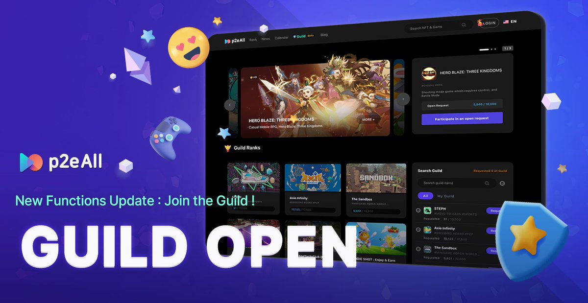x2eall's tweet photo. Join the Guild Today 👉https://t.co/QusMBr4ft5
Do not play p2e, m2e Games alone!🙉
Create the largest virtual world with p2eAll🤑
Share your most recent game information on p2eAll Gulid. 🔥Learn the game strategy & earn money with p2eAll uses 💰
#NFT #P2E #M2E #p2eall https://t.co/ovfUXQRNud