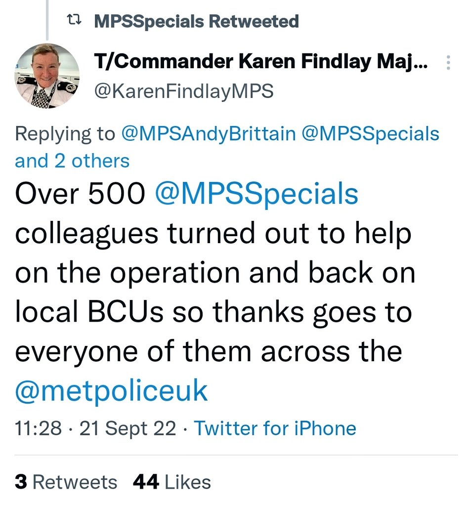 Firesnapper999's tweet photo. #DidYouKnow That 540 @MPSSpecials unpaid volunteer Police Constables supported their full time @metpoliceuk colleagues in ensuring the safety of citizens / attendees on the day of HMTQ funeral. #AmazinngVolunteers #MakeADifference #RecognitionDeserved https://t.co/ZrFPOfstIU
