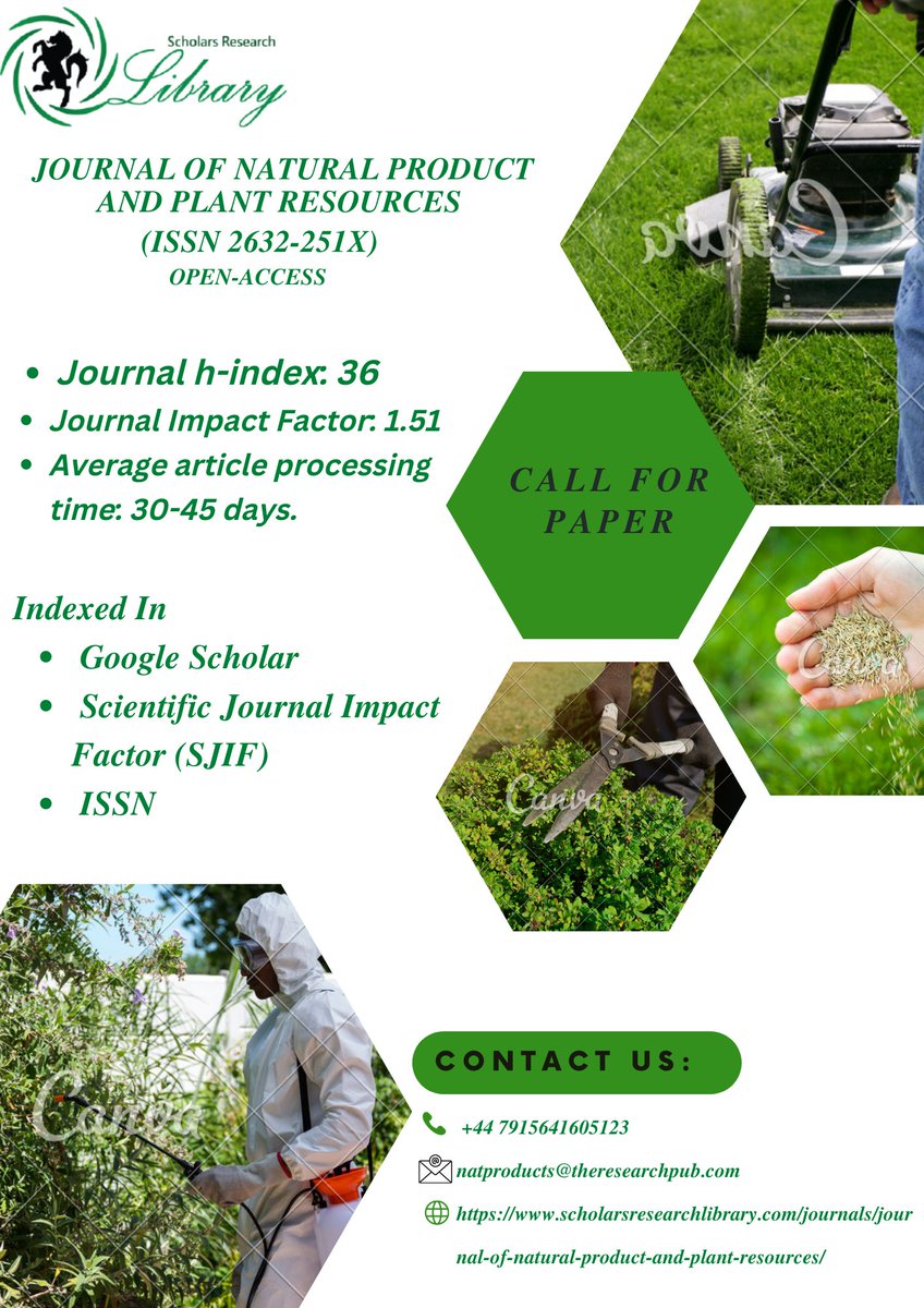 carol20498000's tweet photo. Call for Submission of Manuscript.
Journal h-index: 36
Journal cite score: 41.87
Journal impact factor: 1.51
submission link: https://t.co/WBJ9nPzUzM

#Biochemistry, #Bioinformatics, #Biophysics, #Bio_technology, #Cell_biology, #Plant_genetic,#Research_Scholar_Library. https://t.co/qDUY0uMe9z