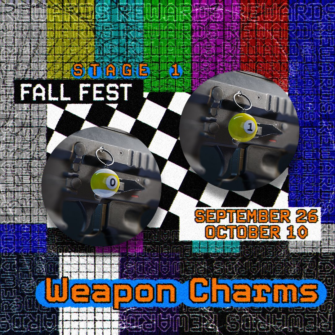 Fall Fest: Stage One // Task Event

Any weapon skin needs a weapon charm!

“Angle Shot” and “Backspin” charms are available for grabs, but only if you complete your assigned tasks on time!

play.ninetofive.game/c/qcq8ef