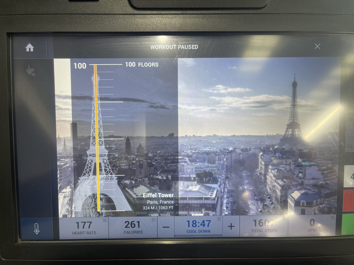 Morning gym session - climb the Eiffel Tower! 

Finally got under 20 mins…not bad! 

#gym #gymmotivation #MondayMotivation #gymgay #gymguy