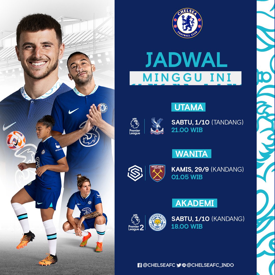 chelseafc_indo's tweet photo. Wayahe, wayahe....
Jadwal pertandingan #MingguIni 📆

Catat tanggalnya gaes! ✍️🗒️

#CFCIndo https://t.co/7aveI90Sd0