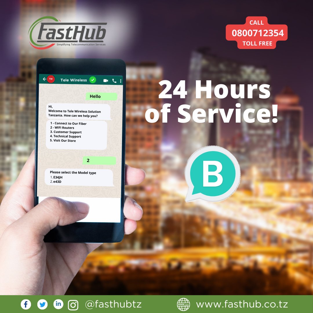 fasthubtz's tweet photo. The only platform that guarantees you customer services 24 hours a day.
Everything is automated! Call us on 0800712354 - "Toll-Free" or https://t.co/VrhdsToT1v
#whatsappbusinessapi #technology #technologynews #informationtechnology #technologyfacts #simplifyingtechnology https://t.co/gMuCKFrdJk