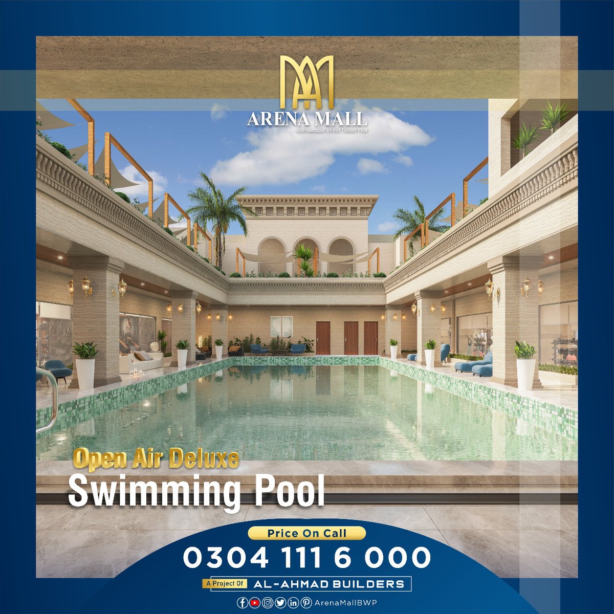 ArenaMallBWP's tweet photo. Arena Mall || Best Shopping mall in Bahawalpur || Arena Mall Rooftop Swimming Pool
.
.
.
. https://t.co/JCxsH4pek8