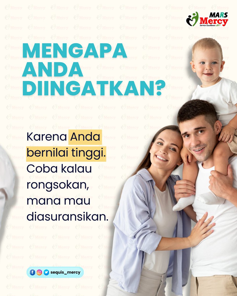Sequis_Mercy's tweet photo. Masih takut berasuransi? Ingat, premi bukan beban melainkan jaminan masa depan.

#asuransi #asuransijiwa #asuransipenyakitkritis #asuransikesehatan #asuransipendidikan #agenasuransi #premiasuransi https://t.co/caMyj9wNSF