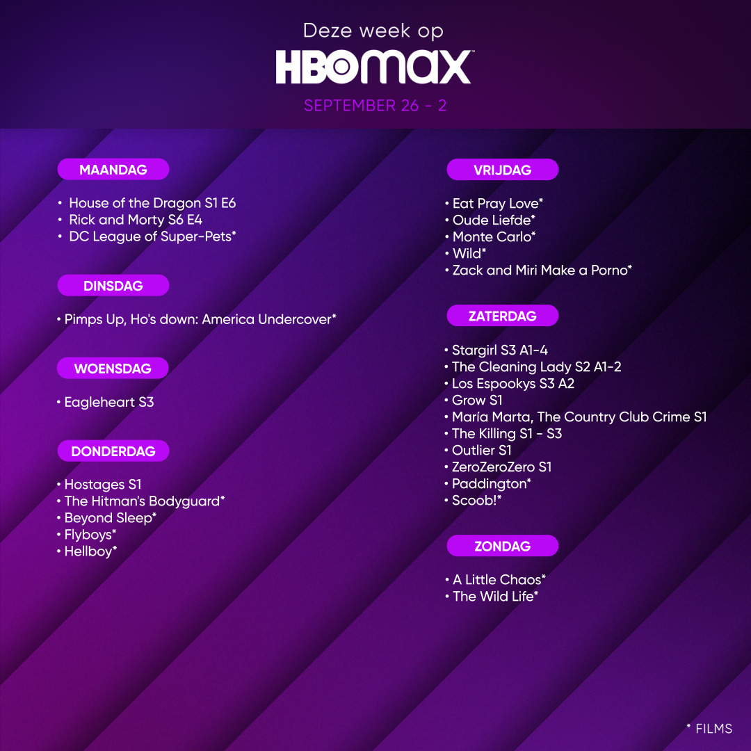 HBO Max Nederland on Twitter "Deze week op HBO Max 💜"