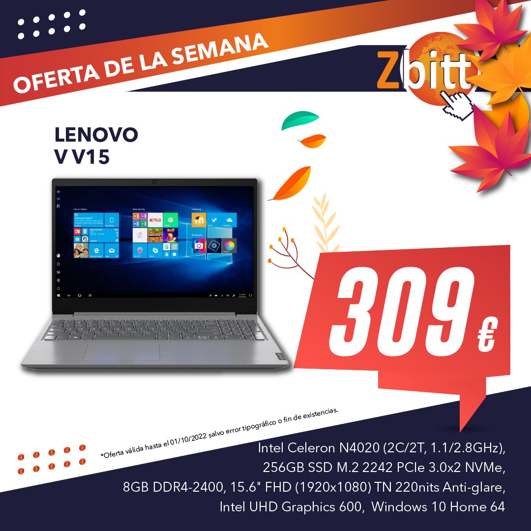 zbitt1's tweet photo. 🔝OFERTAS SEMANALES DE PORTÁTILES🔝
Válidas del 26 de septiembre al 1 de octubre.
#zbitt #informática #NuevasTecnologías #OfertasSemanales #comercioonline #comerciolocal #gaming #portátiles #impresoras #teclados #consumibles #oficina #monitores #mobiles #smartphone #hardware https://t.co/8VlsOnSiDW