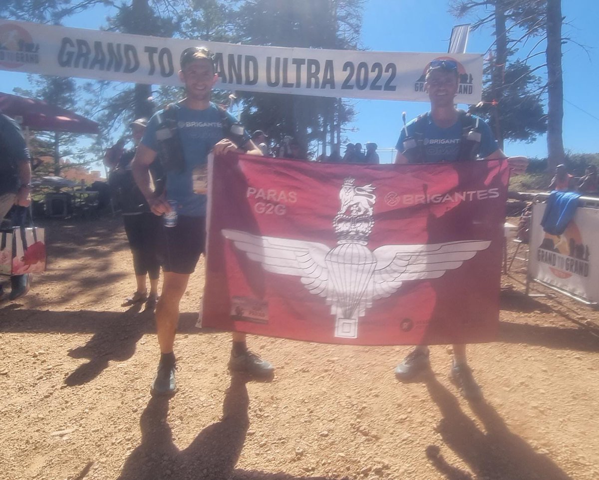 supportourparas's tweet photo. Matt &amp; John have smashed the Grand to Grand, both finishing in the TOP TEN!
After 171miles across the Arizona &amp; Utah desert, Matt finished 3rd and John 10th, an unbelievable achievement!

There’s still time to support their efforts at 
https://t.co/JZSY06lMWk https://t.co/dPYQ1MEFs2