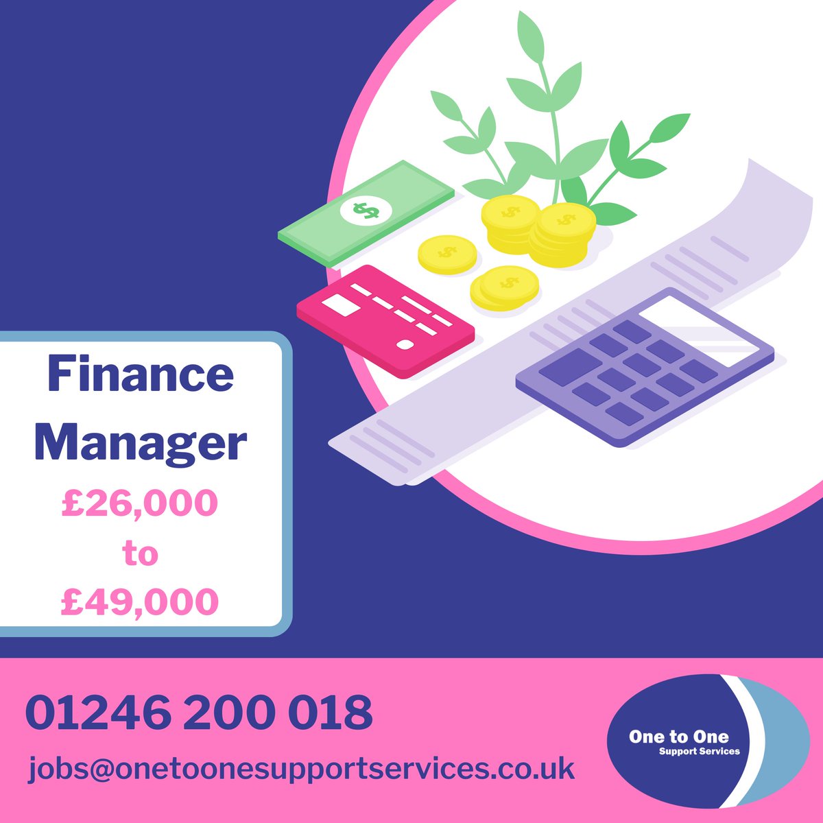 OneToOneSupport's tweet image. Do you have a passion for accountancy, payroll and financial management?

We are now hiring a new Finance Manager to join our office team near Chesterfield.
- £26,000 - £49,000 per annum

To find out more about this role please contact 01246 200 018, or Email us today!