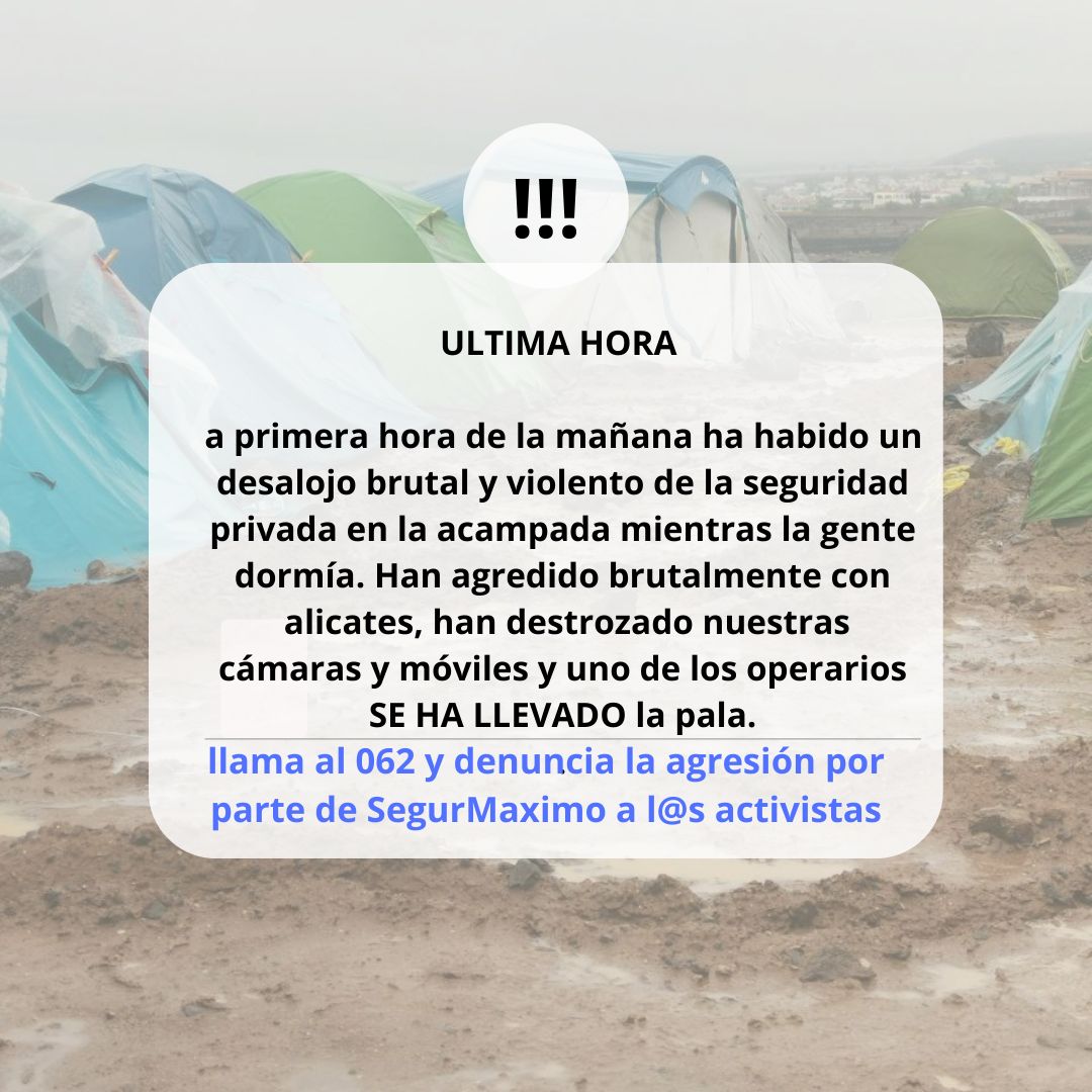 adrifloresrvl's tweet photo. Es surrealista lo que ha pasado en la acampada de El Puertito está mañana sin que ni policía ni Guardia Civil hagan nada. Les dejo una imagen de Salvar El Puertito y les recomiendo que vean sus historias en Instagram para que vean lo que están permitiendo. https://t.co/6RNiOpTpsT https://t.co/2EjdLxnGuB