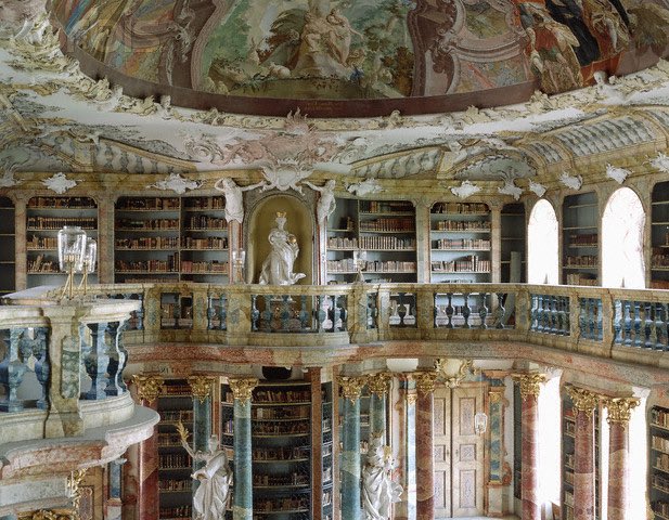 AcademiaAesthe1's tweet photo. Wiblingen Abbey Library in Ulm, Germany. https://t.co/p3mwYgXIuG