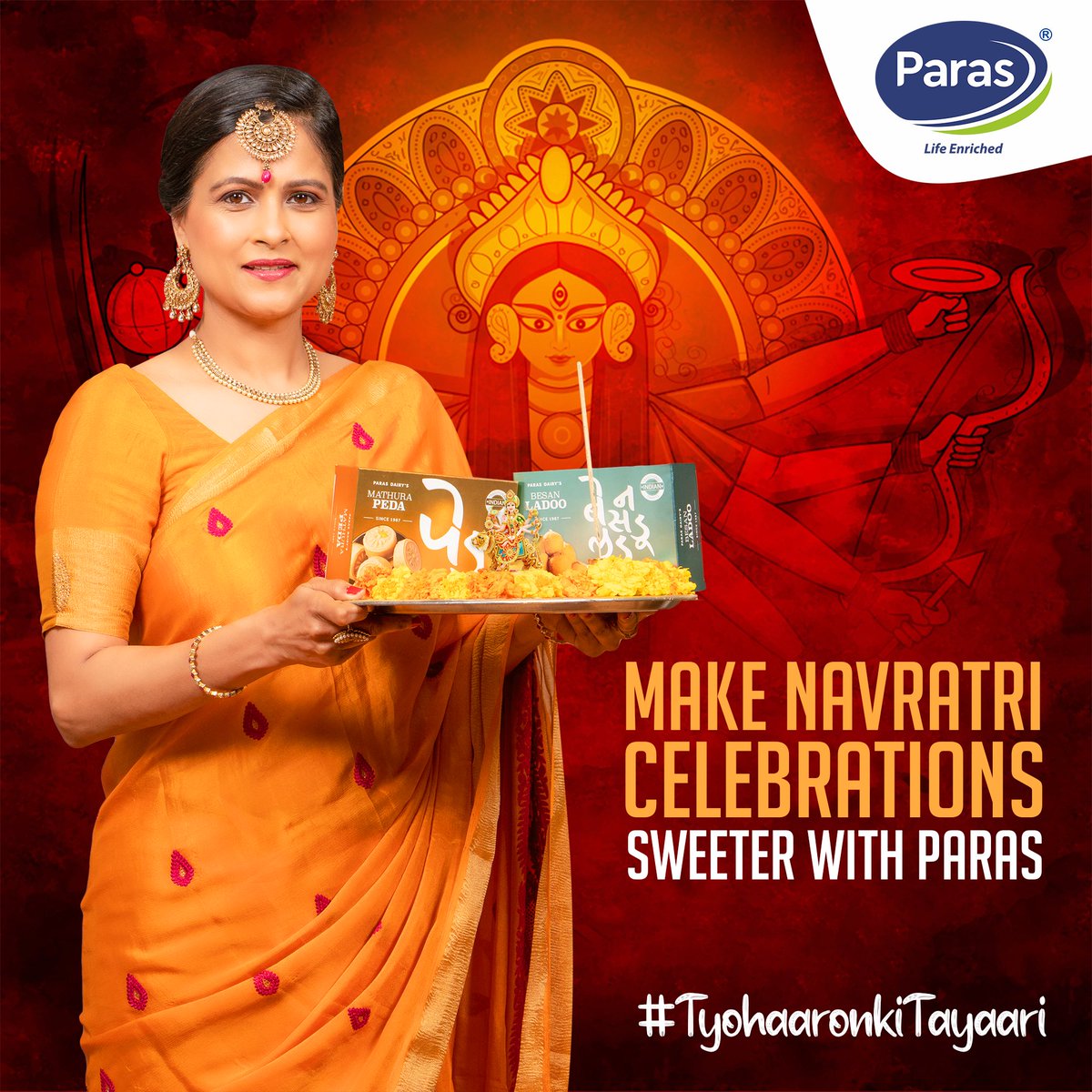 MilkkParas's tweet photo. Start the 9 days of Navratri on a sweeter note with Paras Sweets. 

Happy Navratri! 

#TyohaaronKiTayaari https://t.co/jDCtYWpnQe