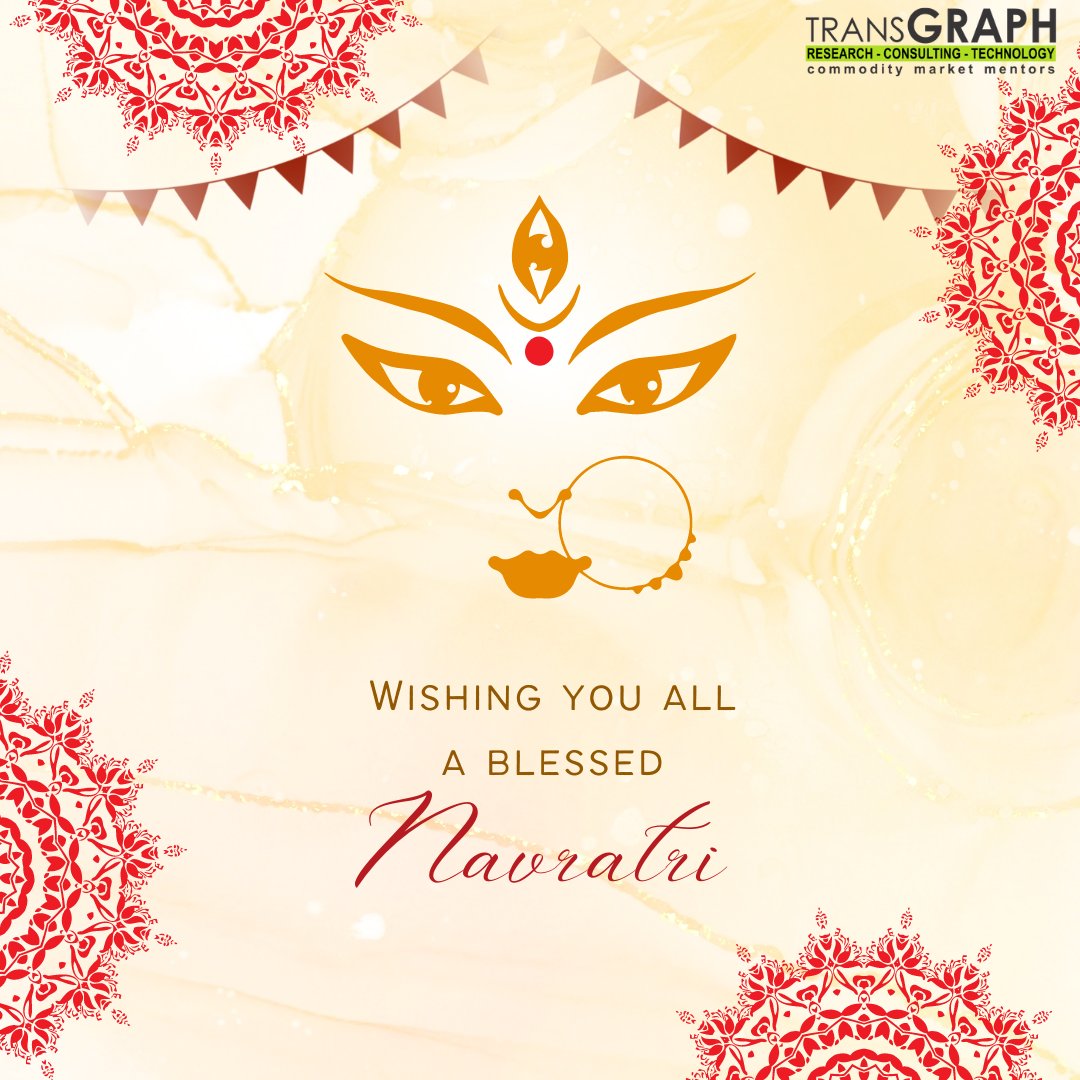 TransGraph_'s tweet photo. #TransGraph wishes you nine nights of dedication and joy. May Maa Durga bestow her blessings on you and your family. Happy Navratri!
.
.
#navratri #commoditymarkets #priceconsulting #commodities #consulting #businessconsulting https://t.co/V1OHvjNPF4