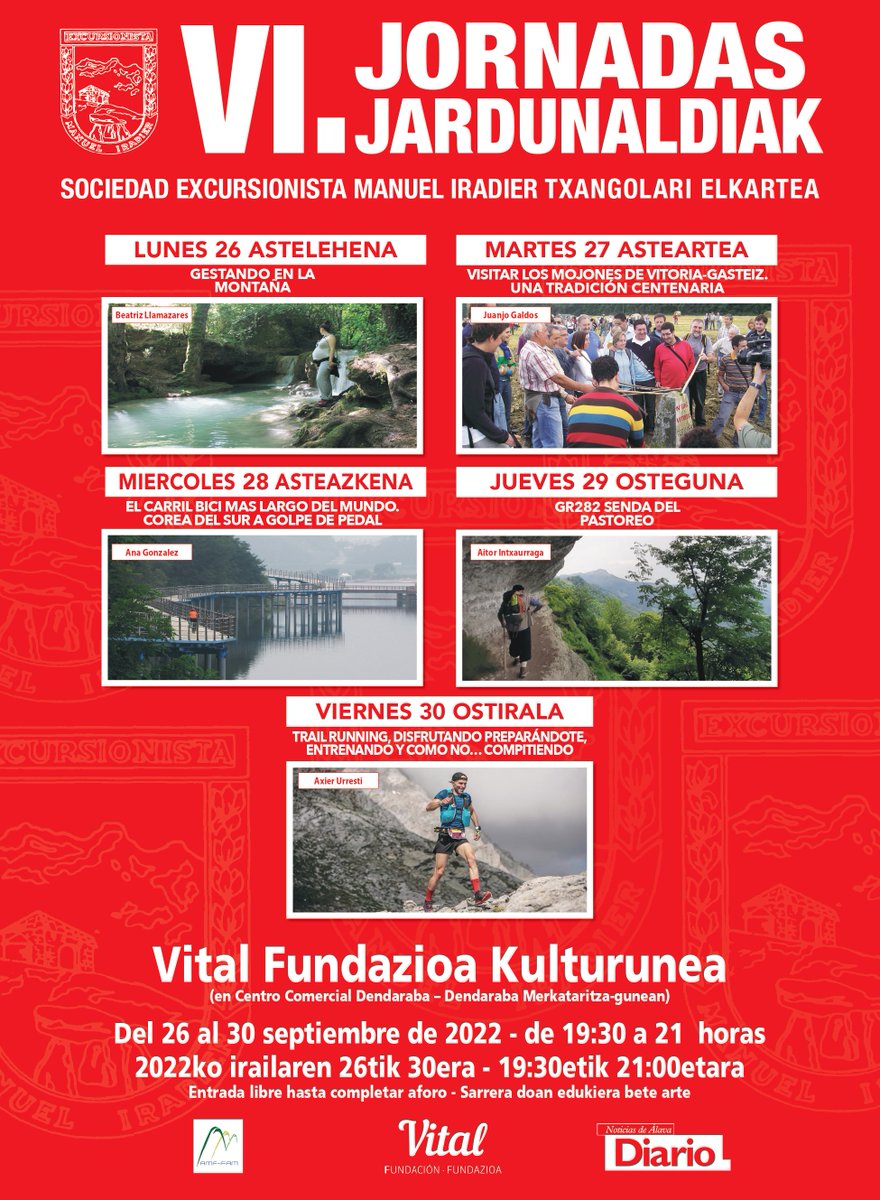 HiruHaundiak's tweet photo. Gaur hasiko dira Manuel Iradier Elkartearen kultur jardunaldiak. https://t.co/8KivK57k0j