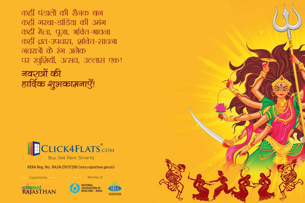 Click4Flats's tweet image. Team Click4flats.com wishes all a very Happy &amp;amp; Prosperous Navrati.
#HappyNavratri #navratri2022 #india #Click4flats