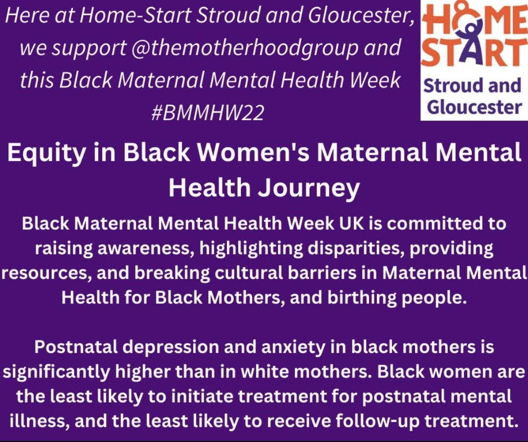 Today is the start of #BlackMaternalMentalHealthWeek 2022. We stand with @MotherhoodGroup to help raise awareness in the disparities, & breaking down cultural barriers in Maternal Mental Health for Black Mothers & birthing people. #BMMHW22 #mentalhealthmatters #blackmothersmatter