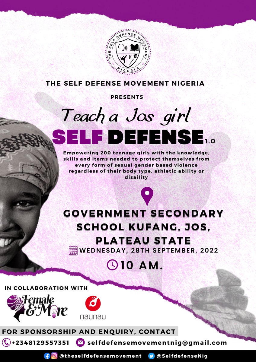 SelfdefenseNig's tweet photo. Research has shown that most self defense actions significantly reduce the rate of an assault being completed by more that 80% compared to non resistance. We plan on giving 200 schoolgirls in GSS Kufang a comprehensive self defense toolbox for their safety against SGBV💥 https://t.co/7LjI8eH0Kn