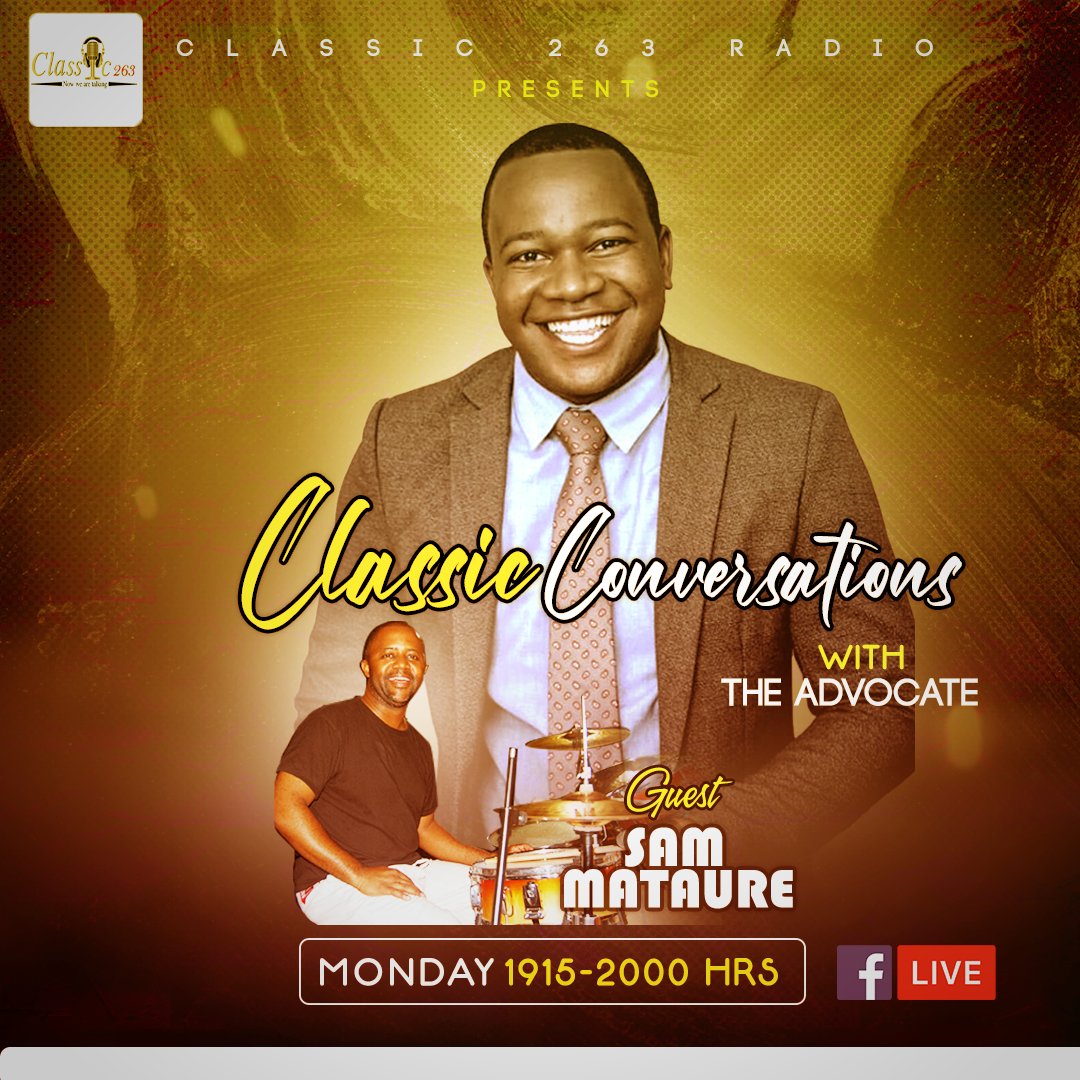 classic263's tweet photo. Its another Monday and another episode of #ClassicConversations with The Advocate. This weeks guest is Sam Mataure.
Tune in at 1915-2000hrs also streaming live on Classic263 Radio Facebook page.
@vambeian1 https://t.co/Zc1cSY3yrn
