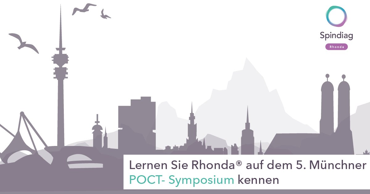 5th Munich POCT- Symposium, 27-29 Sept. We are looking forward to meeting you! Learn all about Rhonda®, our PCR-based rapid testing system made in Germany. Detect viral and bacterial pathogens directly at the point of care in well under one hour. 
Visit us at booth our booth 29.