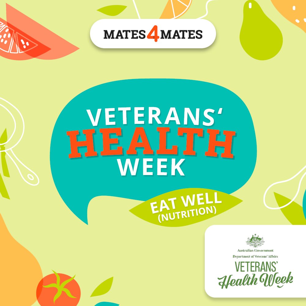 Mates4Mates's tweet photo. It's #VeteransHealthWeek and Mates4Mates will be encouraging veterans and families to #EatWell with a range of events throughout the entire month of October.
Visit the Mates4Mates website to find out more: https://t.co/FdKmWfQutE https://t.co/B5PBLTYNZR