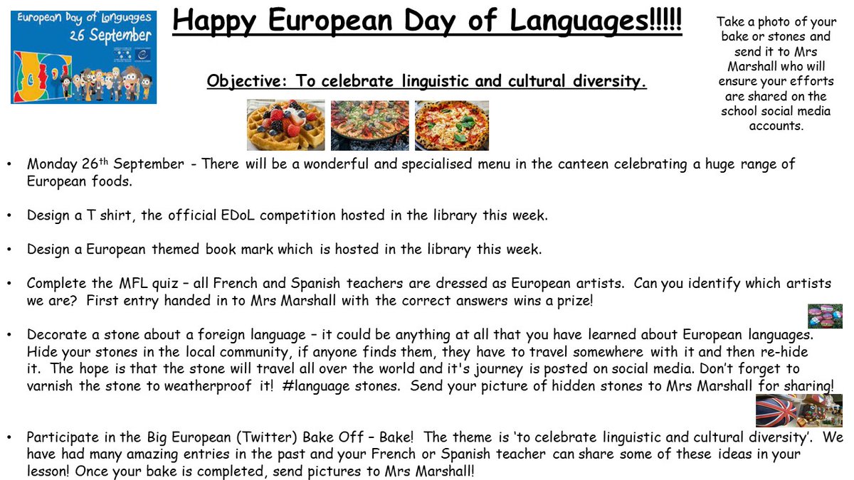 StAnthsGirls's tweet photo. Happy European Day of Languages!!! Have a look at what we have going on to celebrate. #languagestones #bakeoff https://t.co/CByiWOhevA