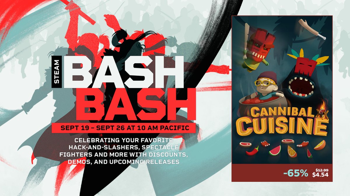 rocket_vulture's tweet photo. Last chance today to get Cannibal Cuisine for less than 5 bucks in Steam's BASH BASH sale! #steam #gaming #indiegame https://t.co/pwLgjAF0ib