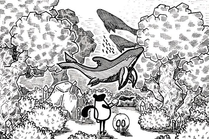 テーマ『深海にある結晶の森』
#私の絵柄が好みって人にフォローされたい #1日1絵 #一日一絵 #絵練習 #イラスト練習 #イラスト #絵描きさんと繋がりたい #イラスト好きな人と繋がりたい #art #illusRT 