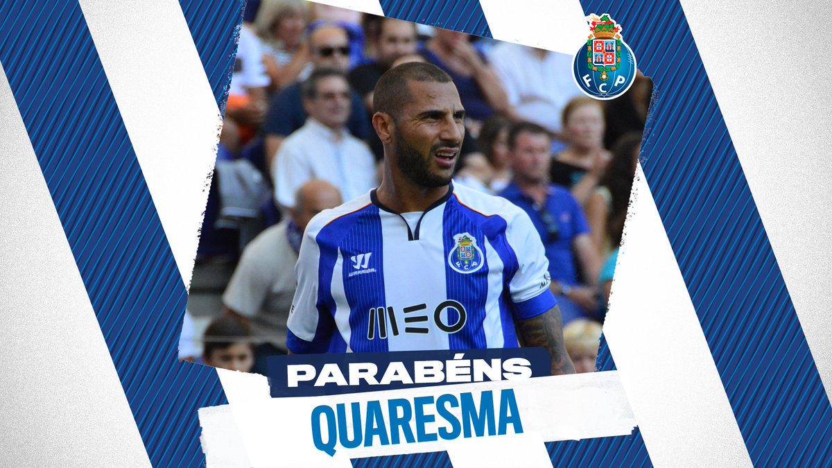 Ricardo Quaresma, 39.° 🎊🎁🎉
Deixa a tua mensagem de parabéns!
Happy birthday!
iFeliz cumpleaños!

#FCPorto