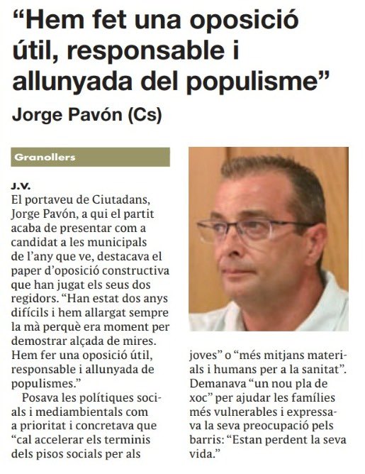 CsGranollers's tweet photo. 👀 Comencem la setmana repassant el més destacat que va dir @jpavona al debat de l’estat de la ciutat la setmana passada.

🎙️ Hem sigut un partit útil i responsable.

#Granollers https://t.co/kdiuh4VS9A