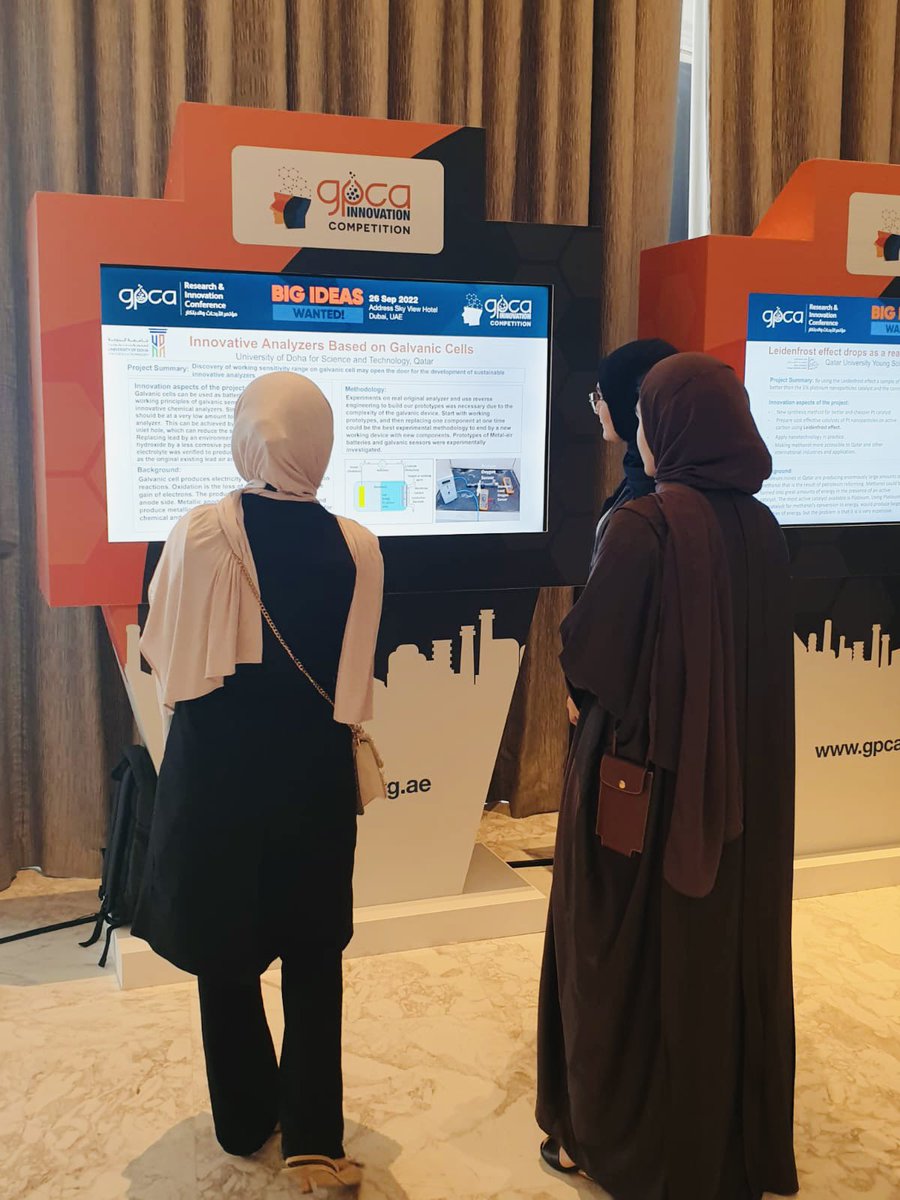 Haya Haji (@haya_haji_) on Twitter photo #GPCAResearch Posters, great presentation from our our coleague #Shahad from <a href="/UDSTOFFICIAL/">University of Doha for Science and Technology</a> and her interesting project on #Analyzers Based on Galvanic Cells. Nice job! #GPCAResearch Posters, great presentation from our our coleague #Shahad from <a href="/UDSTOFFICIAL/">University of Doha for Science and Technology</a> and her interesting project on #Analyzers Based on Galvanic Cells. Nice job!