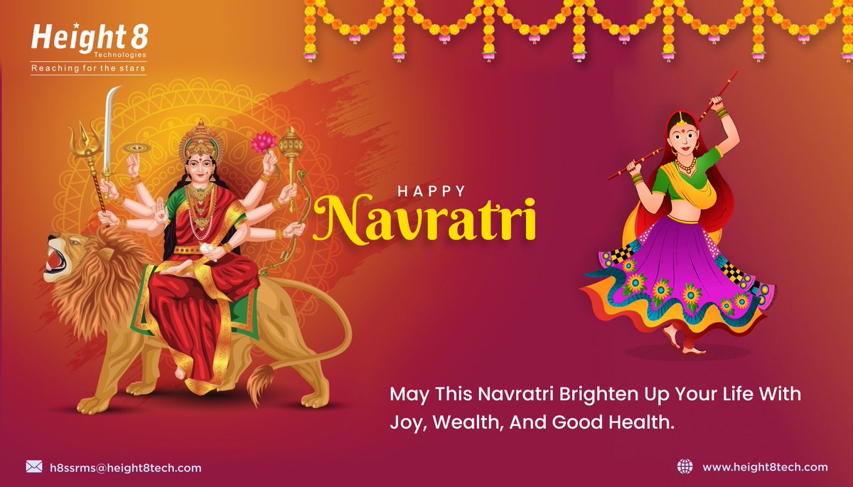 Height8Ltd's tweet photo. May Maa Durga always keep your life better and fill it with happiness.
Happy Navratri!
#HappyNavratri #HappyNavratri2022 #navratri2022 #navratri #maadurga #festival #garba #H8 #height8 #telecoms https://t.co/QgMgdkydMx