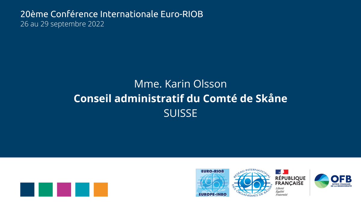 INBO_RIOB's tweet photo. K. Olsson (Conseil administratif du comté de #Skåne), présentera le projet #LIFECONNECTS, qui vise à améliorer les fonctions et les #ServicesEcosystémiques ds 7⃣ #rivières du sud de la #Suède 💧 #Biodiversité #Hydroélectricité #ChangementClimatique #EuropeINBO2022 https://t.co/IIwlqGSJbA