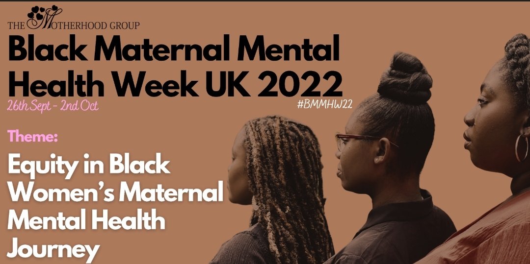 Today is the beginning of #BlackMaternalMentalHealthWeek organised by The @MotherhoodGroup. This year is all about #Equity. Throughout the week we will be sharing helpful resources & information.
Find out more at ow.ly/kzIO50KRLBy
#BMMHW #BMMHW22