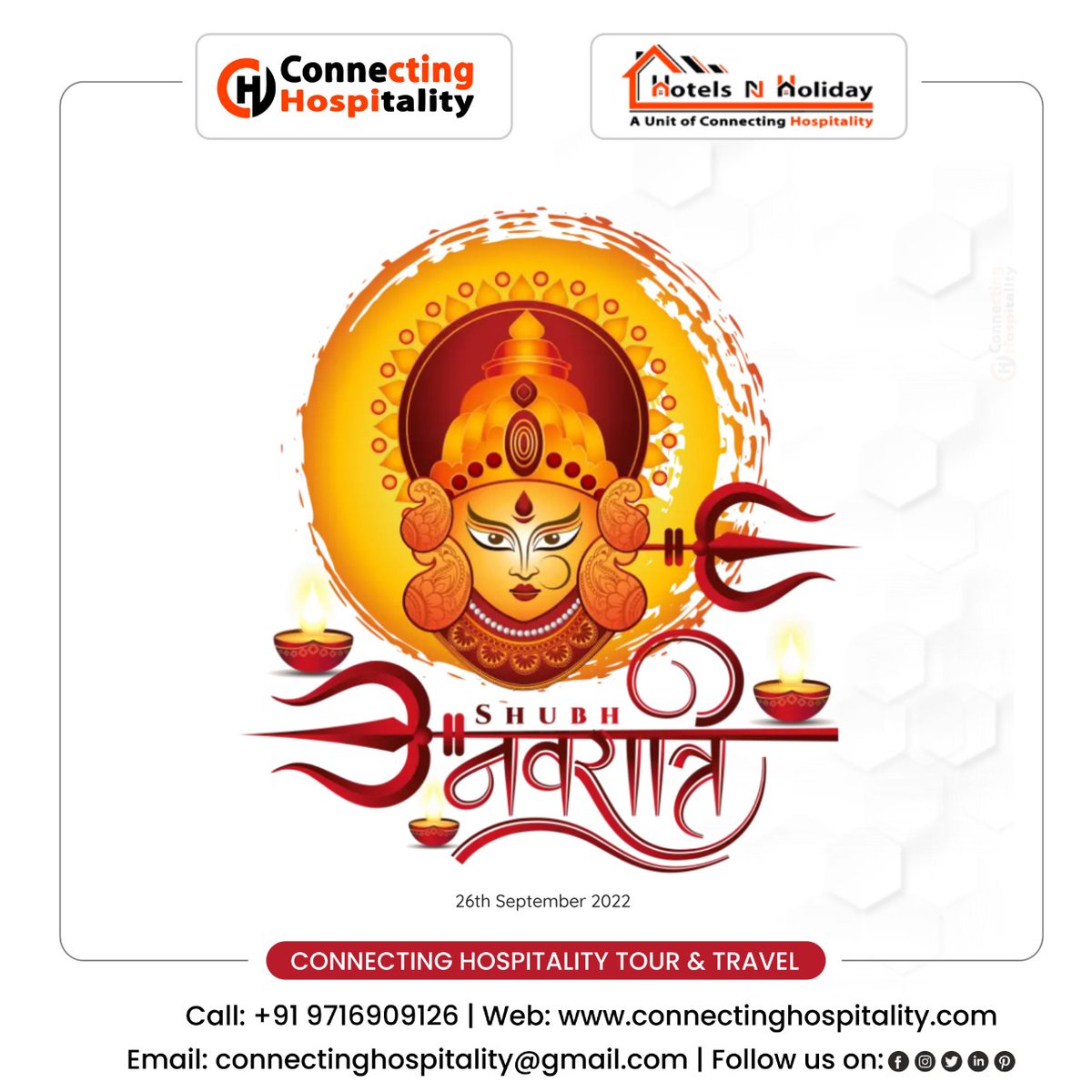 ConnectingHosp1's tweet photo. आप सभी को शारदीय नवरात्रों के पावन पर्व की हार्दिक शुभकामनाएं
.
#connectionhospitality #navratri #navratrispecial #garba #india #durgapuja #mumbai #jaimatadi #durga #festival #devi #maadurga #dandiya #garbanight #durgamaa #indianfestival #indian #dussehra  #happynavratri https://t.co/MedYgeztDV
