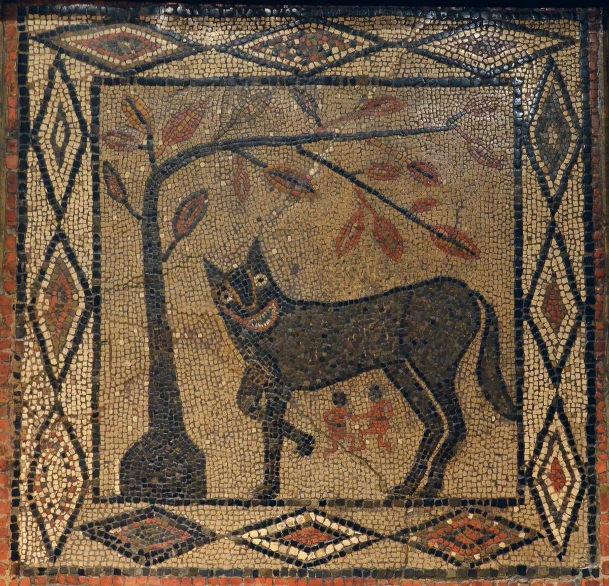 #MosaicMonday

Ever wondered what it might be like to be raised by a friendly She-wolf just like the famous Roman twins Romulus and Remus? Wake up to this glorious smile 😁

📍Aldborough, c. 300-400 CE 
🏛Leeds City Museum
📸 <a href="/carolemadge/">Following Hadrian</a>