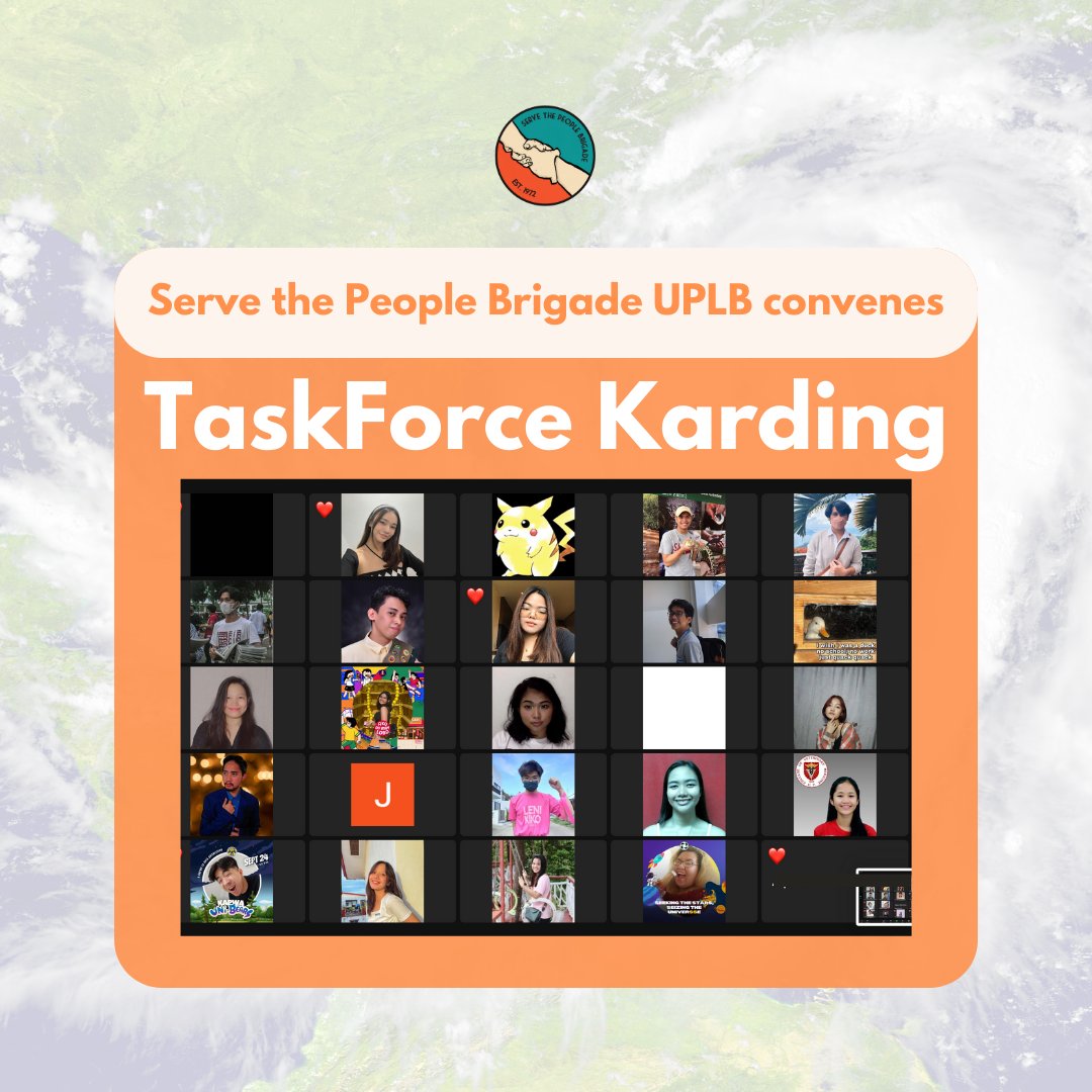 stpbuplb's tweet photo. TINGNAN: Sa pangunguna ng Serve The People Brigade - UPLB, nagkaisa ang ilang mga organisasyon, konseho, alyansa, at indibidwal mula sa UPLB upang bumuo ng isang Task Force na naglalayong makatulong sa mga apektado ng Super Typhoon #KardingPH.
#ReliefPH #UPLBAgapay https://t.co/fa37W6vtW0