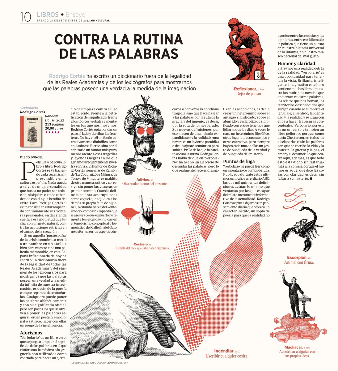 Rodrigo Cortés (@rodrigocortes) on Twitter photo Llega la primera reseña de #Verbolario, del poeta y crítico Diego Doncel para <a href="/ABC_Cultural/">ABC Cultural</a>. «Contra Ia rutina de las palabras». Quedo muy honrado. (Si te gusta lo que lees, ¿un REPÍO de medio lado?). Llega la primera reseña de #Verbolario, del poeta y crítico Diego Doncel para <a href="/ABC_Cultural/">ABC Cultural</a>. «Contra Ia rutina de las palabras». Quedo muy honrado. (Si te gusta lo que lees, ¿un REPÍO de medio lado?).