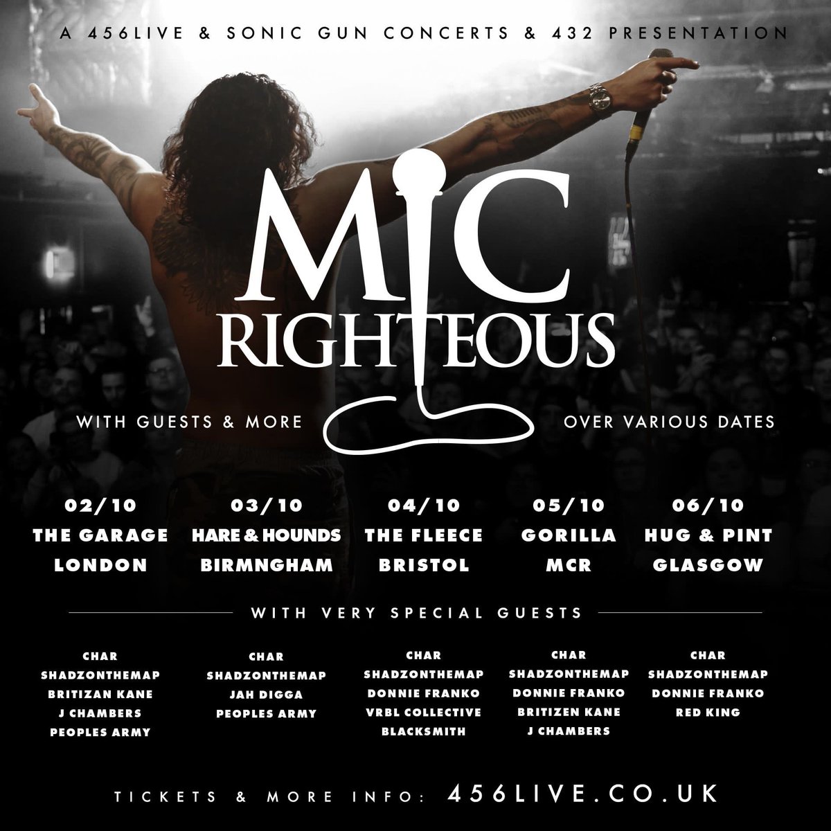 SUPPORT ACTS FOR MY TOUR COME LOOKING LIKE A SMALL FESTIVAL LINE UP. 

WE GOT CHAR, SHADZONTHEMAP, 
DONNIE FRANKO, RED KING, J CHAMBERS, BLACKSMITH, VERBL COLLECTIVE, BRITIZEN KANE, JAH DIGGA AND THE PEOPLES ARMY!!! 

GET TICKETS NOW > ampl.ink/GGwov