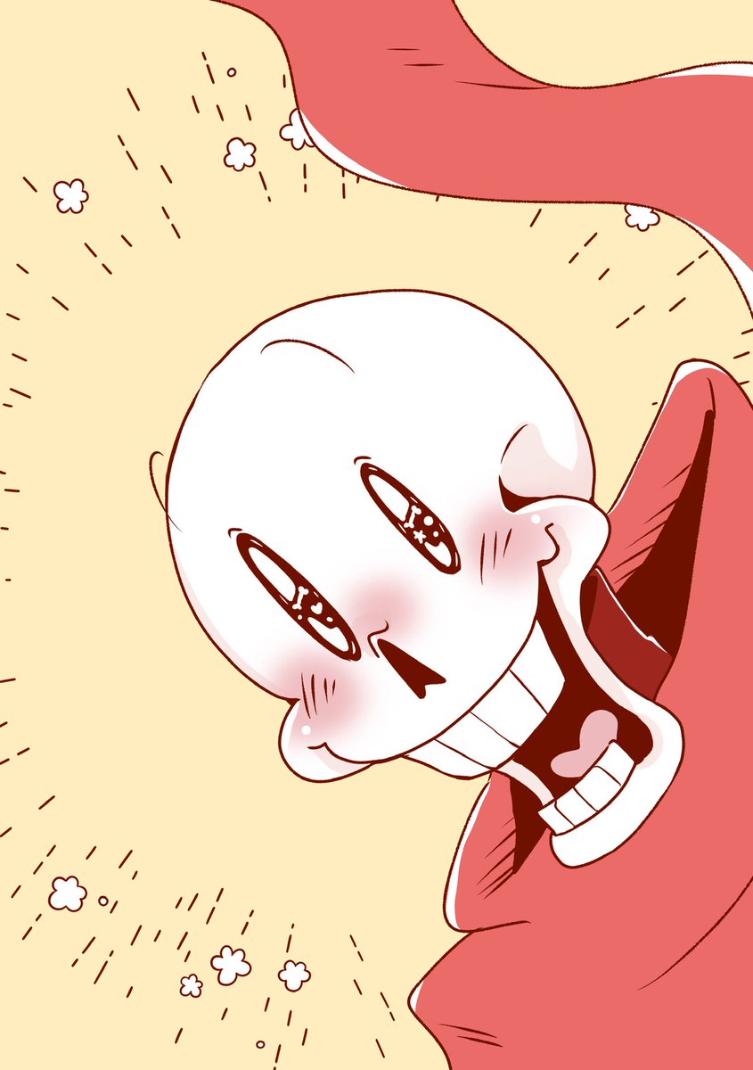 これはメディバンさんの「ぱああ!とした光ブラシ」を使ってみたかったために描いてみた、ぱああ!とした表情のパピルスくんです。 
