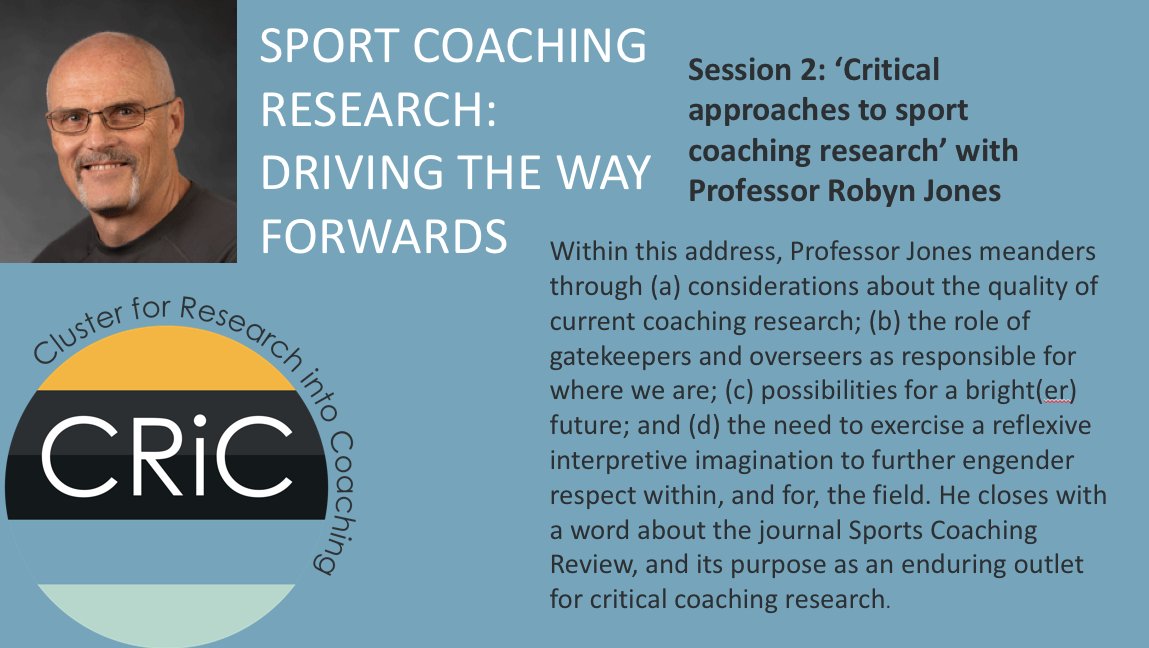 Time to introduce our next panelist at the upcoming Launch Symposium in November cricsportcoaching.com/loughborough-2…
Session 2 sees the inimitable Prof Robyn Jones deliver a fascinating address that considers criticality in coaching research <a href="/CardiffMetCSSHS/">Cardiff School of Sport & Health Sciences</a> <a href="/TheCoaching_Hub/">Cardiff Met University Sports Coaching Hub</a> <a href="/SportsCoaching/">Sports Coaching Eng</a>