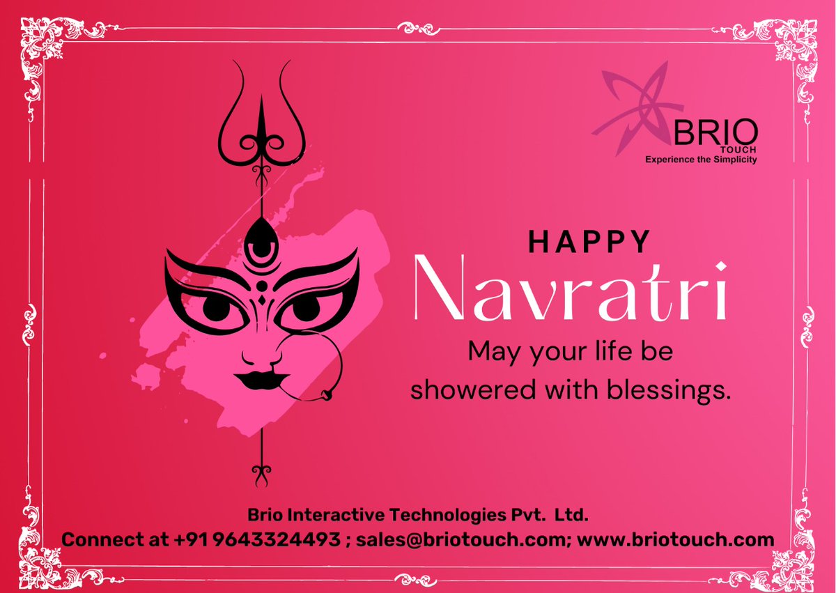 brio_touch's tweet photo. Happy Navratri to all ❤️
#interactiveflatpanel
#briotouch #Interactive
#digitalindia #briotouch
#interactivepanel #smartschool #smartlearning #digitalteaching #blendedlearning #hybridlearning #makeyourschooldigital
#onlineclasses #smartgadget
#india #panindia #smartclassroom https://t.co/3rQO8ANW6x