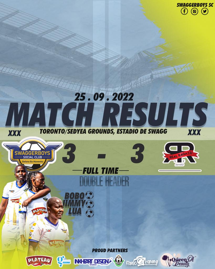 Swaggerboys_SC's tweet photo. MATCH RESULT
3-3 draw against @ScRagazzi
#bafanabamswenko
#bommebamswenko
#kaeloikanengphotography
#plateaurest
#gamalteaqualife
#inkheartstudios
#queenofbeauty
#sedyea https://t.co/YyV0rsPZj0