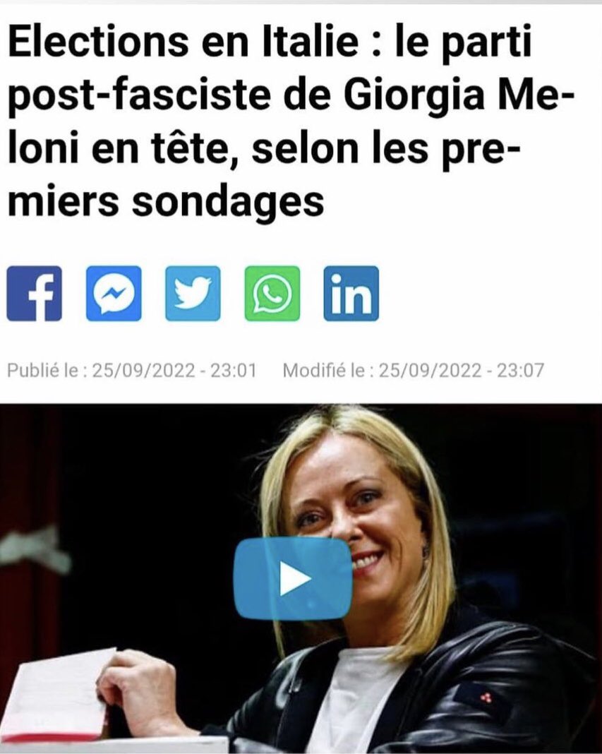 Ilmiocantolibe4's tweet photo. In Italia si chiama centro-destra, nel resto del mondo estrema destra!

Buon 1922 a tutti! 
 #antifascista_SEMPRE https://t.co/FkxPzjmnna