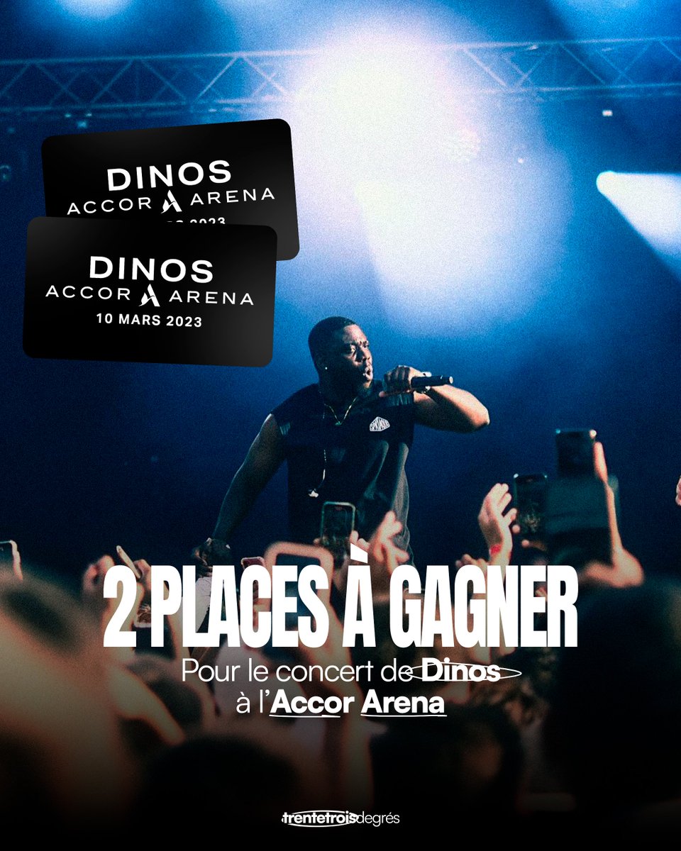 33Degres's tweet photo. 🚨 GAGNE 2 PLACES POUR ALLER VOIR DINOS À BERCY !

Pour jouer : RT + FOLLOW @33Degres 

Mentionne un(e) pote sous le tweet 🍀 https://t.co/wt7z6JIwzz
