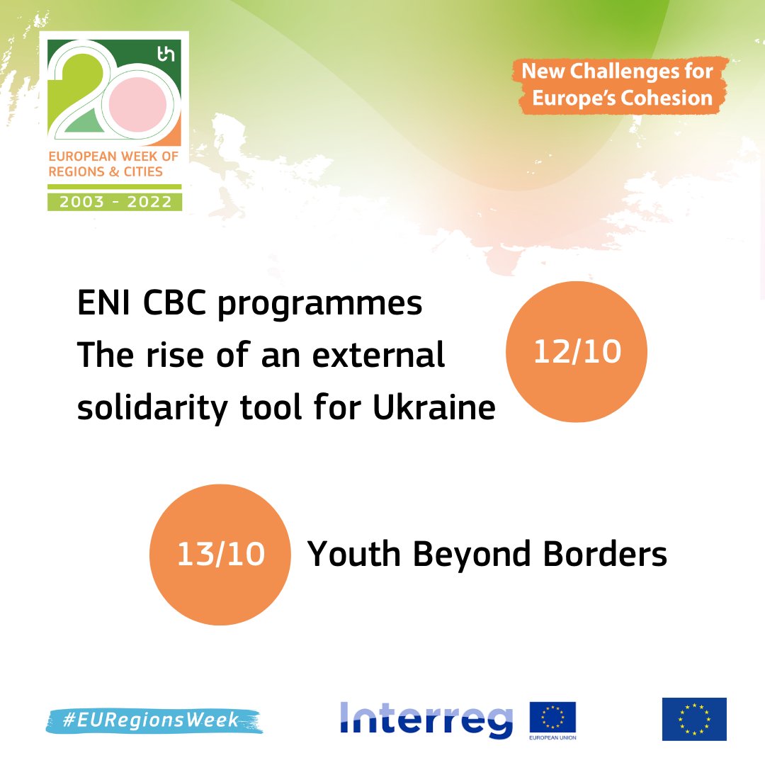 RegioInterreg's tweet photo. ๐ The #EURegionsWeek kicked off this Monday!
And you know what ? ๐ There is still time to join our sessions dedicated to #EUCooperation!
๐ก Browse the #InterregCommunity sessions and register in just a few clicks via Swapcard!
โน https://t.co/UQF6wCLl44
